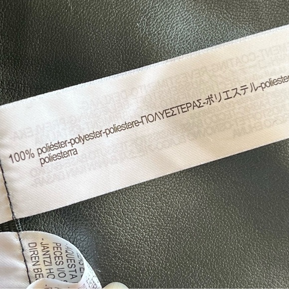 Zara Black Faux Leather Leggings With Front Zipper Size L - Picture 12 of 15